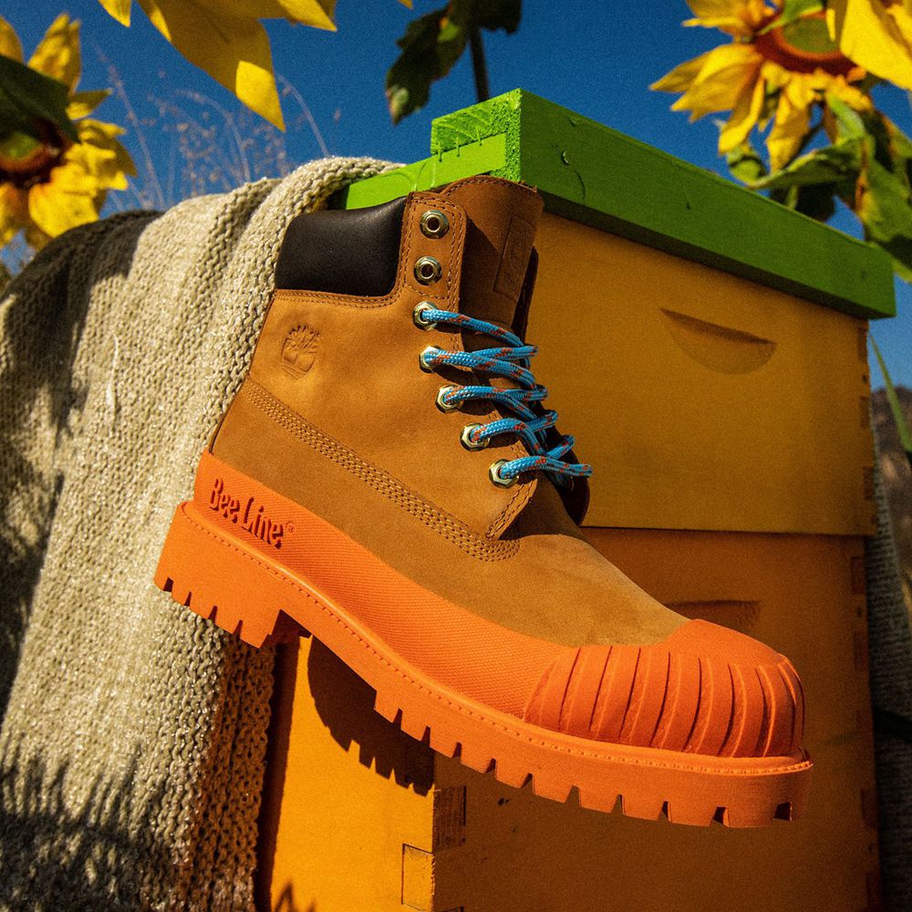 Bototos Timberland Hombre 6-Inch Bee Line X Waterproof Rubber Toe Marrones/Naranjas - Chile TED-6928